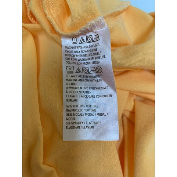 Candace Cameron Bure XXS Yellow Short Sleeve T-Shirt Cotton/Modal Blend Made In - Picture 5 of 5